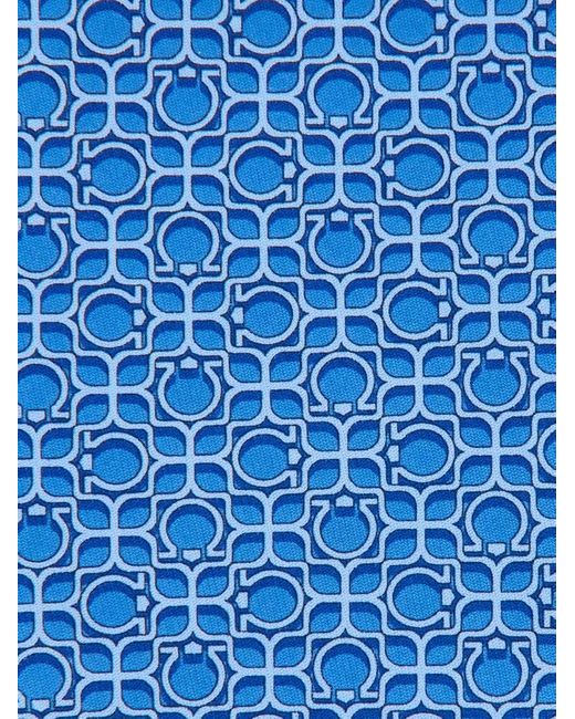 Ferragamo Blue Totem Print Silk Tie for men