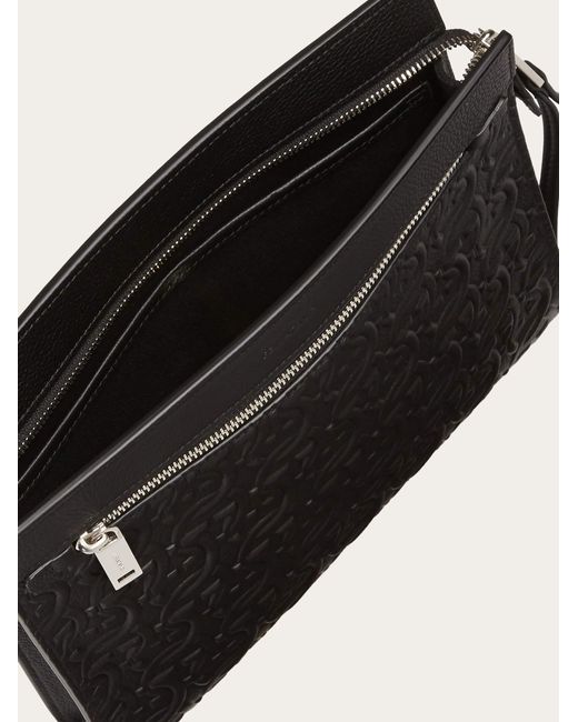 Ferragamo Black Gancini Clutch for men