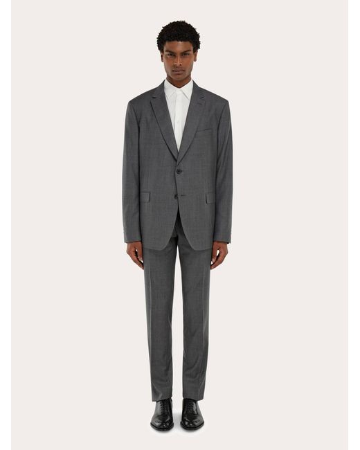 Ferragamo Blue Check Suit In Wool for men