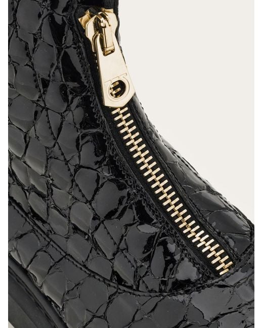 Mujer Botines Con Cremallera Negro Talla .5 Ferragamo de color Black