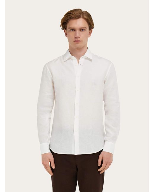 Ferragamo White Linen Shirt for men