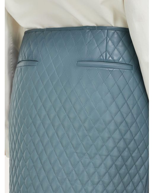Ferragamo Blue Quilted Nappa Skirt