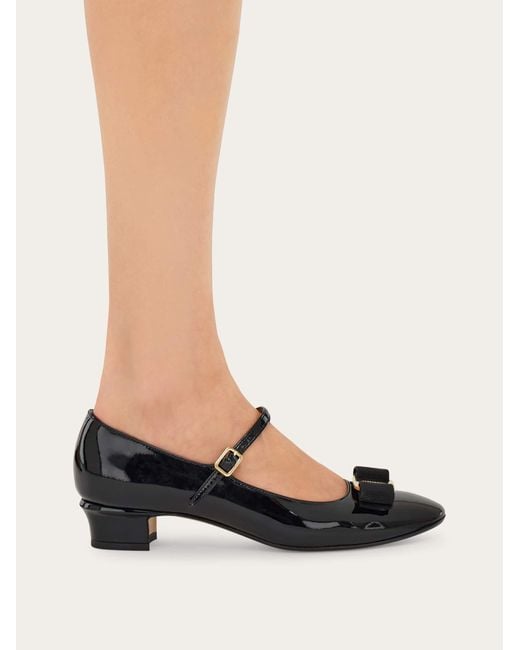Ferragamo White Vara Bow Mary Jane