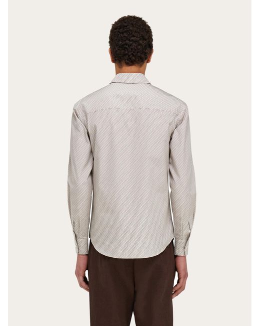 Ferragamo White Micro-Patterned Shirt for men