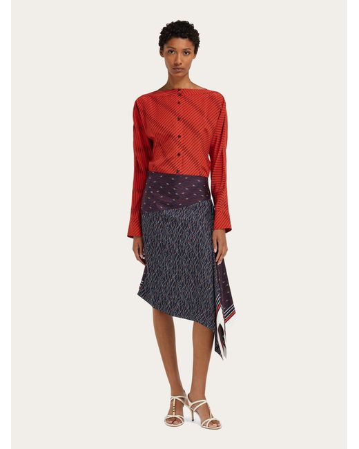 Ferragamo Red Silk Shirt