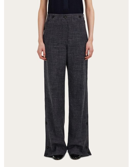 Ferragamo Blue Button Up Trouser