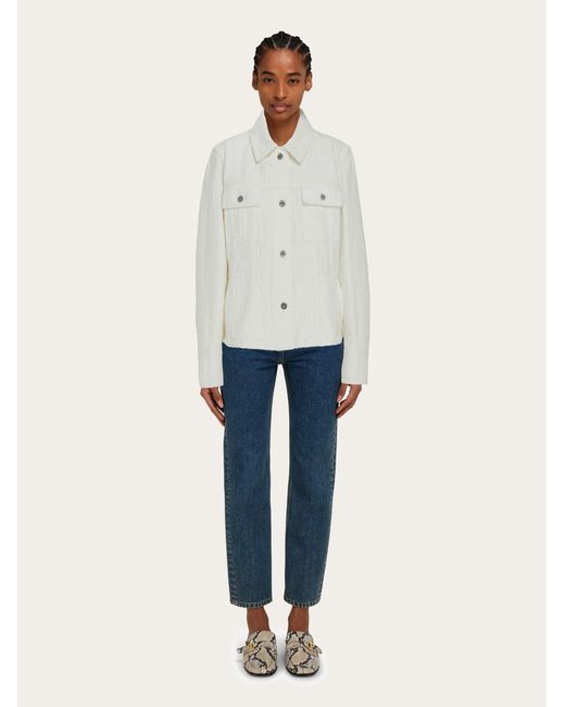 Mujer Chaqueta Trucker Blanco Ferragamo de color White