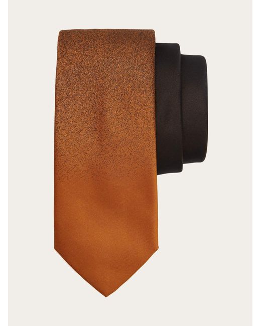Ferragamo Brown Nuanced Silk Jacquard Tie for men
