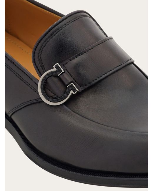 Ferragamo White Gancini Ornament Moccasin for men