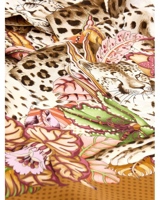 Ferragamo White Cheetahs Print Silk Bandeau