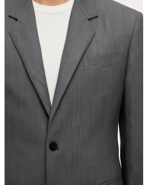 Ferragamo Gray Men Single Breasted Tailored Blazer for men