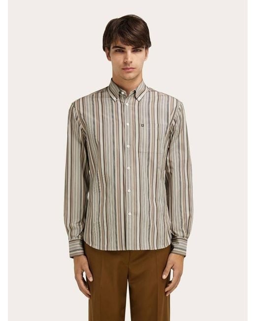 Ferragamo White Monogram Shirt for men