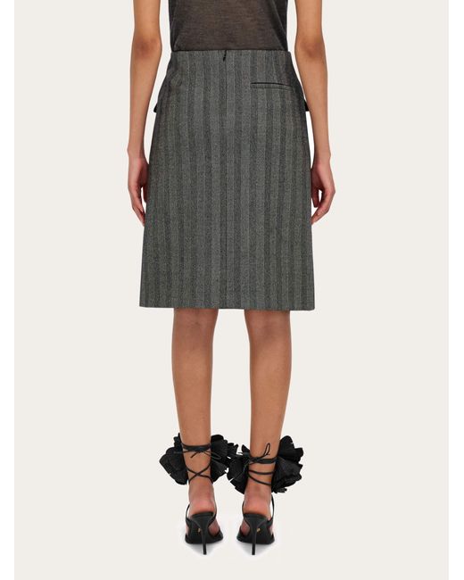 Donna Gonna Con Doppio Spacco di Ferragamo in Gray