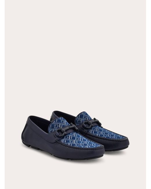 Ferragamo Herren Driver-Mokassin Mit Gancini-Trense Größe in Blue für Herren