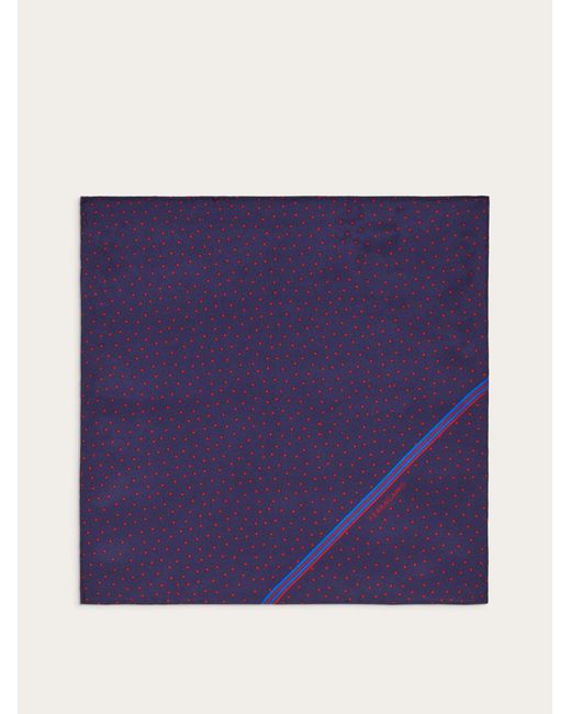 Ferragamo Purple Star Print Pocket Square for men