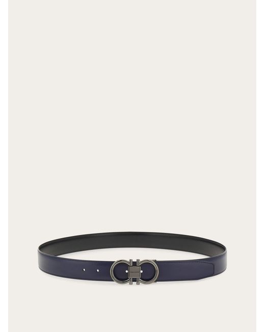 Ferragamo White Reversible And Adjustable Gancini Belt for men