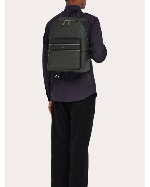 Ferragamo Black Monogram Backpack for men
