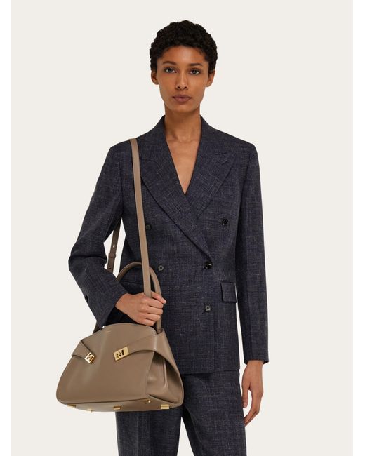 Ferragamo Natural Hug Soft Shoulder Bag (M)