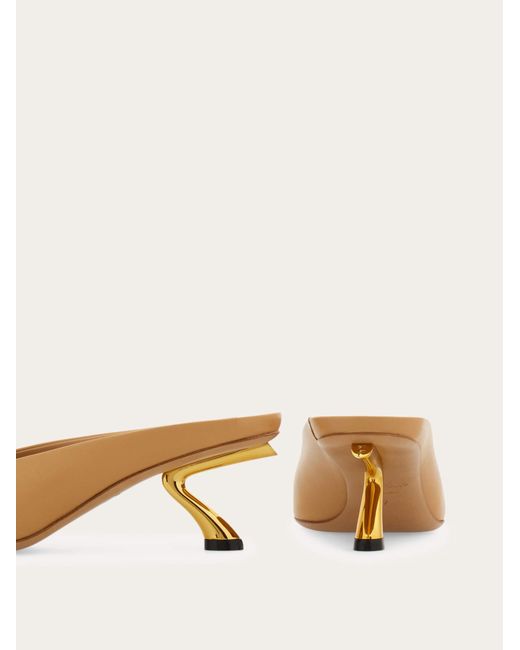 Ferragamo Natural S-Shaped Heel Mule