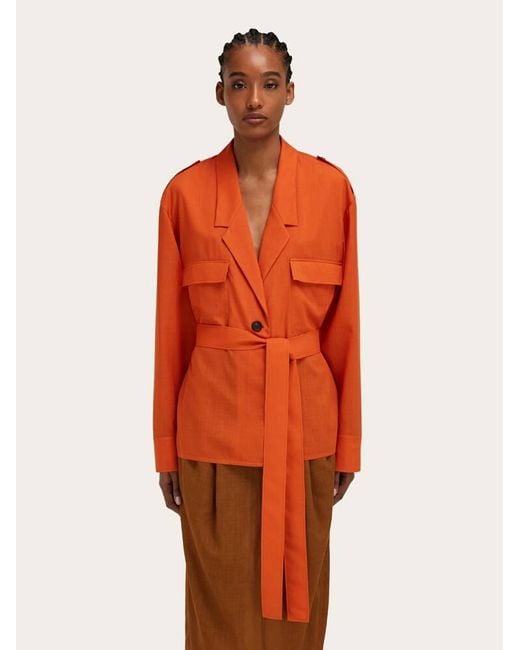 Ferragamo Orange Deconstructed Blazer