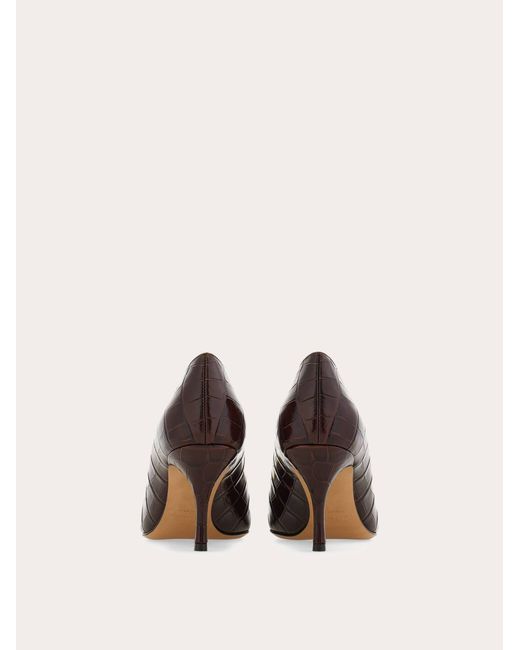 Ferragamo Brown Maxi Gancini Pump