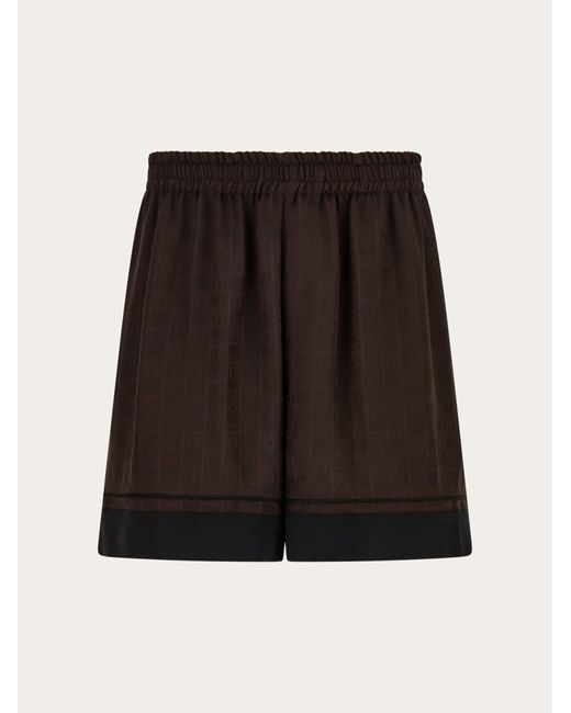 Ferragamo Black Monogram Bermuda Short for men