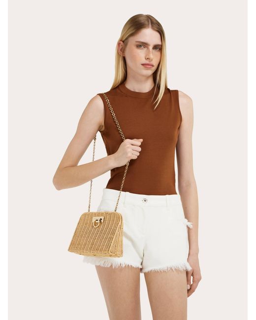 Ferragamo Natural Diana Clutch (S)