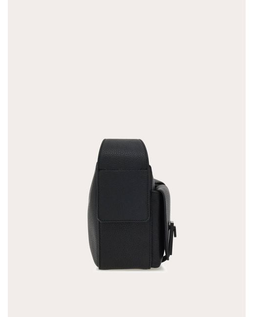 Ferragamo Black Utility Crossbody Bag With Hug Buckle for men