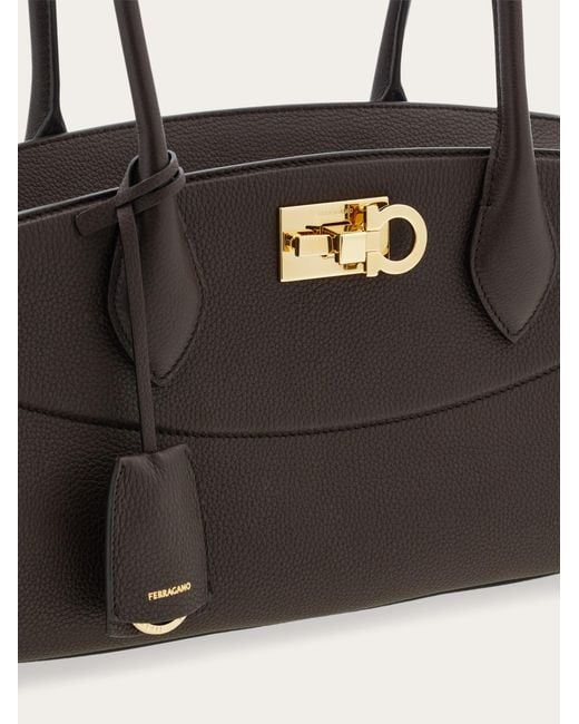 Ferragamo White New Studio Soft Bag East West (M)