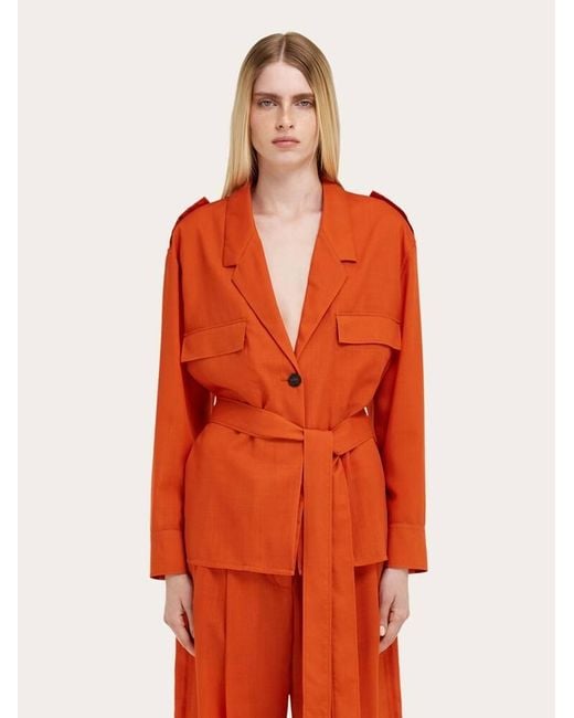 Ferragamo Orange Deconstructed Blazer