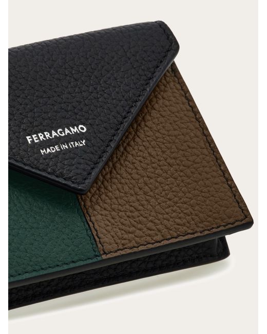 Ferragamo Multicolor Color Block Credit Card Holder for men