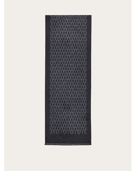 Ferragamo Blue Gancini Silk Scarf for men