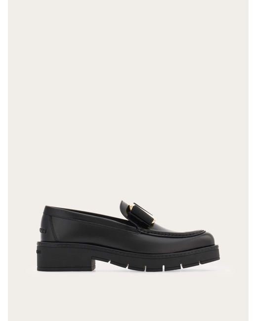 Ferragamo Black Women Chunky Vara Bow Loafer