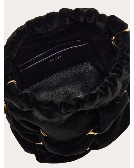 Ferragamo Black Mini Varini Mini Bucket Bag