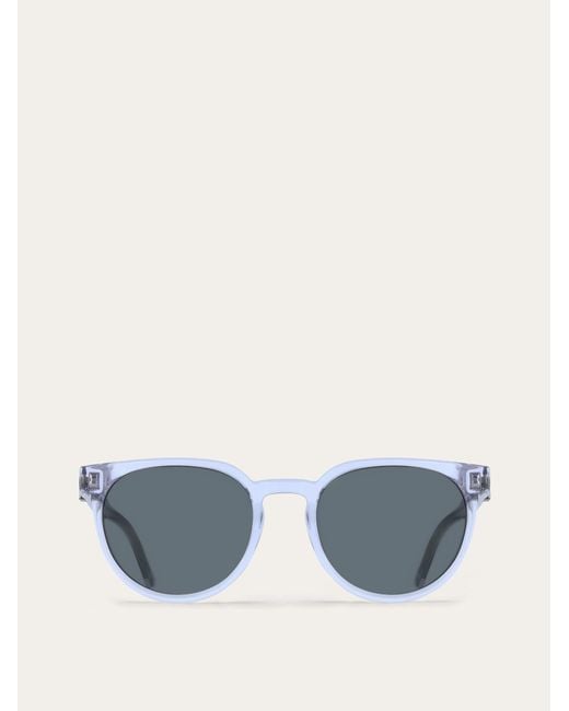 Ferragamo Blue Round Frame Sunglasses for men