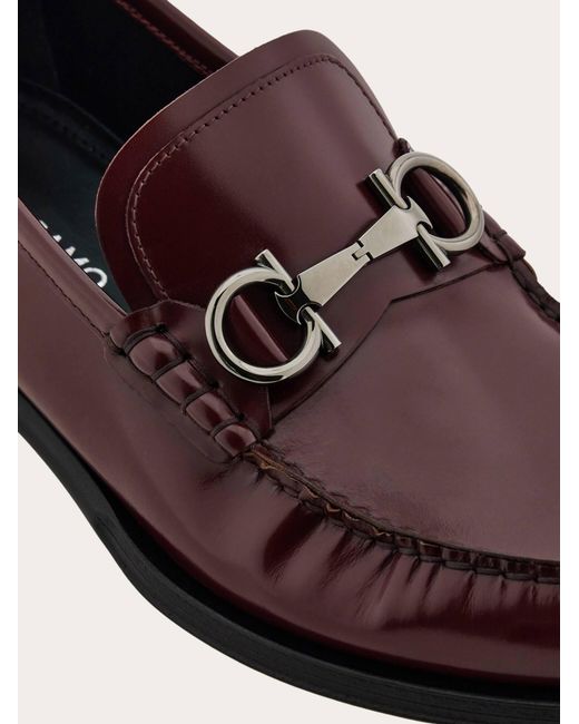 Ferragamo Brown Loafer With Gancini Buckle for men