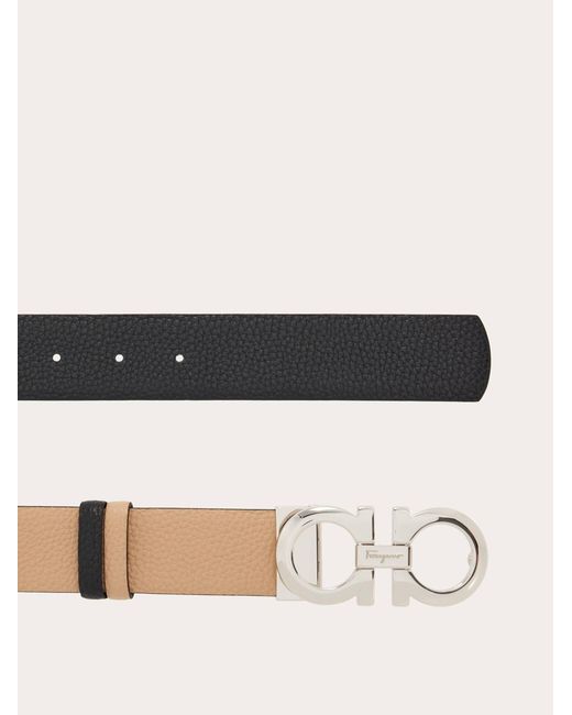 Ferragamo Natural Reversible And Adjustable Gancini Belt