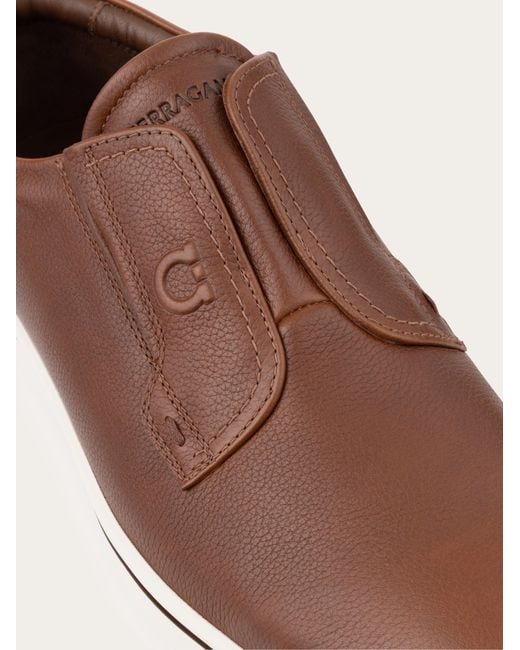 Ferragamo Brown Derby Slip-On .5 for men