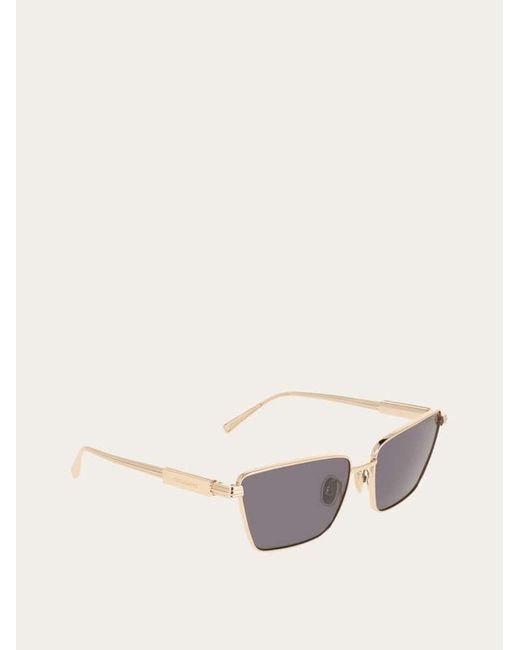 Ferragamo White Butterfly Frame Sunglasses