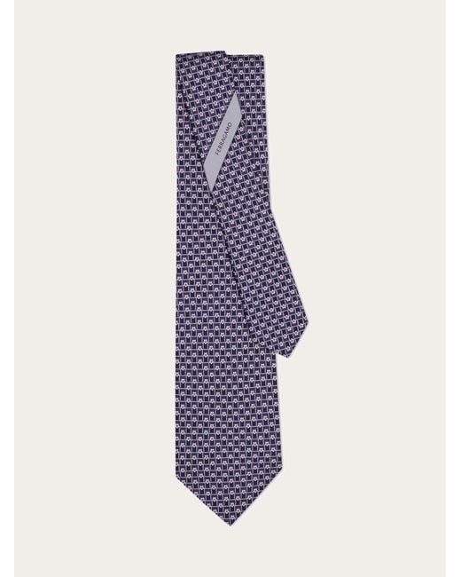 Ferragamo Blue Tournament Print Silk Tie for men
