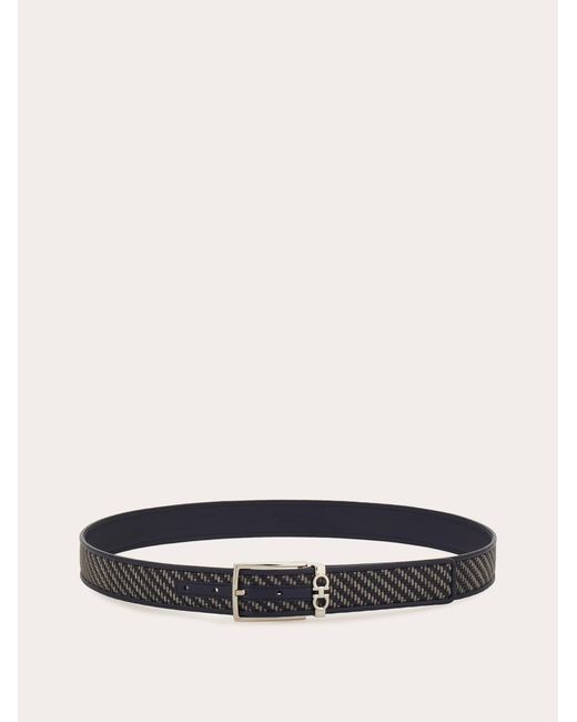 Ferragamo White Adjustable Belt for men