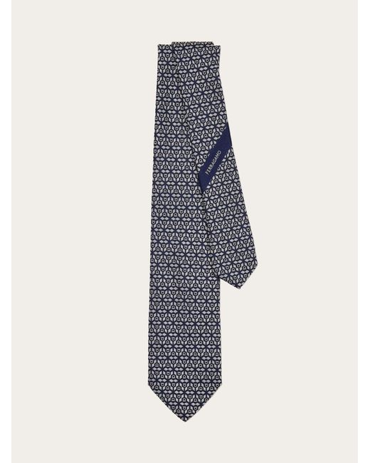 Silk jacquard tie Ferragamo pour homme en coloris Blue