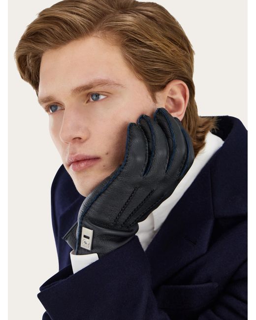 Ferragamo Herren Gefütterte Handschuhe in Blue für Herren