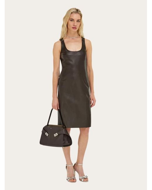 Ferragamo Black Hug Soft Shoulder Bag (M)