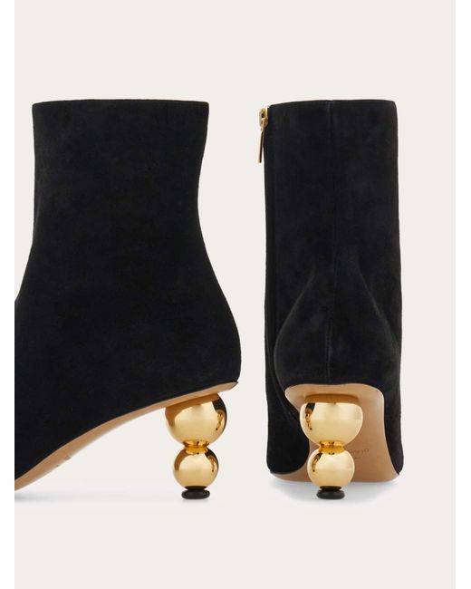 Ferragamo Black Spherical Heel Ankle Boot