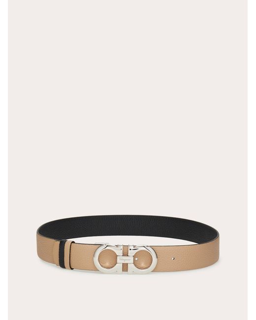 Ferragamo Natural Reversible And Adjustable Gancini Belt