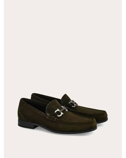 Ferragamo White Gancini Ornament Moccasin for men