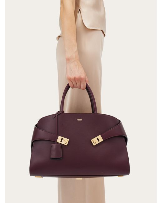 Ferragamo Purple Hug Handbag (M)