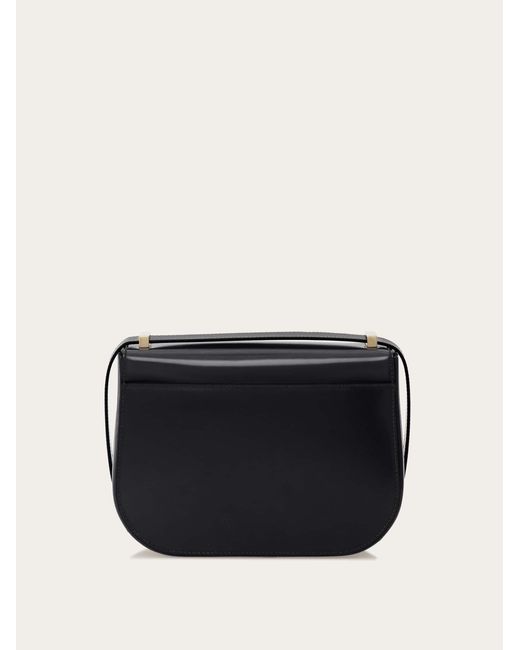 Ferragamo Black Double Gancini North-South Crossbody Bag