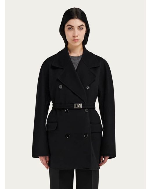 Ferragamo Black Double Cashmere Jacket